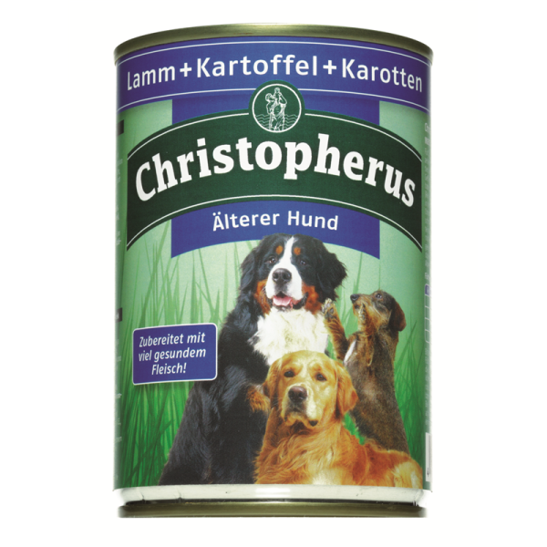 Christopherus Dog Dose Älterer Hund Lamm & Kartoffeln & Karotten 400g
