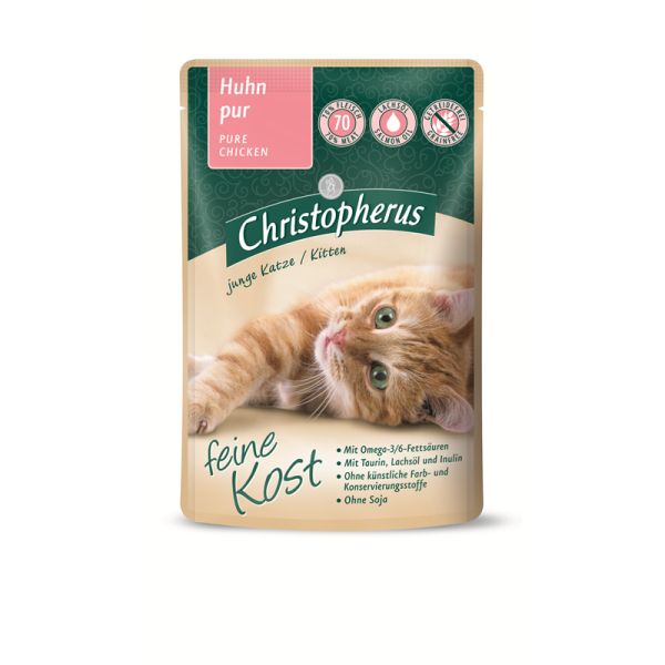 Christopherus Katze Pouch Kitten - Huhn pur 85 g