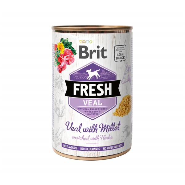 Brit Fresh - Veal with Millet/ Kalb mit Hirse 400g