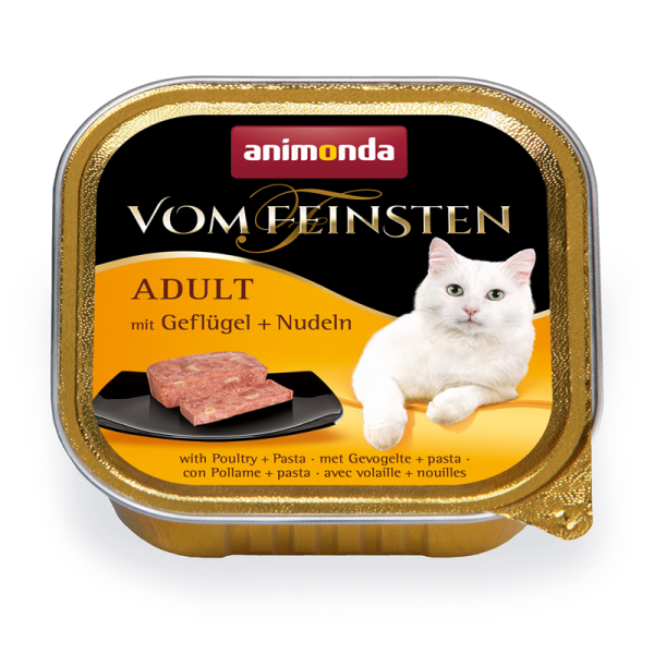 Animonda Cat Vom Feinsten Adult mit Geflügel & Nudeln 100g, Alleinfuttermittel für ausgewachsene Katzen