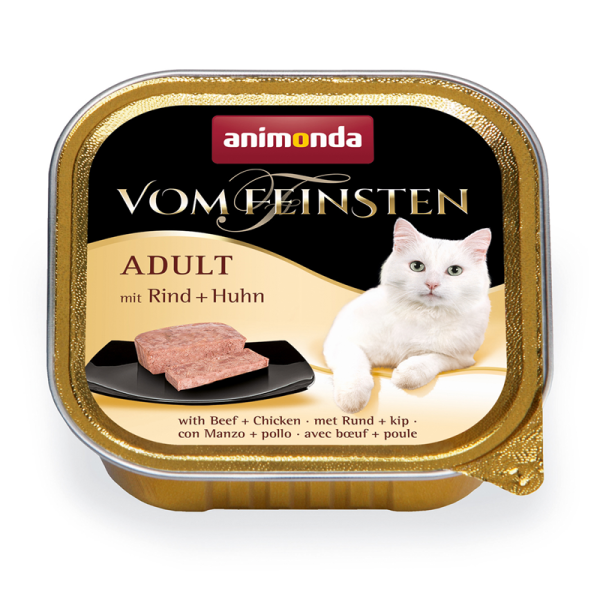 Animonda Cat Vom Feinsten Adult mit Rind & Huhn100g, Alleinfuttermittel für ausgewachsene Katzen