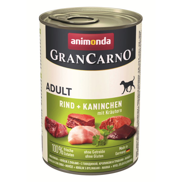 Animonda Dog Dose GranCarno Adult Rind, Kaninchen & Kräuter 400g