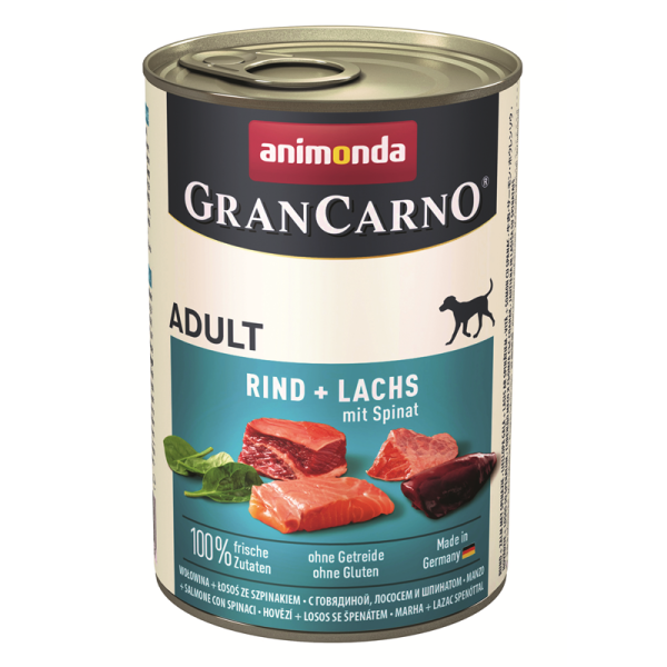 Animonda Dog Dose GranCarno Adult Rind & Lachs mit Spinat 400g