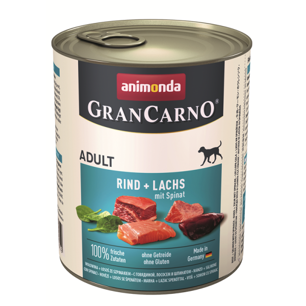 Animonda Dog Dose GranCarno Adult Rind & Lachs mit Spinat 800g