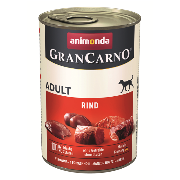 Animonda Dog Dose GranCarno Adult Rindfleisch pur 400g, Alleinfuttermittel für ausgewachsene Hunde