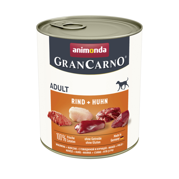 Animonda Dog Dose GranCarno Adult Rind & Huhn 800g, Alleinfuttermittel für ausgewachsene Hunde