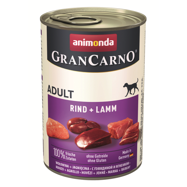 Animonda Dog Dose GranCarno Adult Rind & Lamm 400g, Alleinfuttermittel für ausgewachsene Hunde