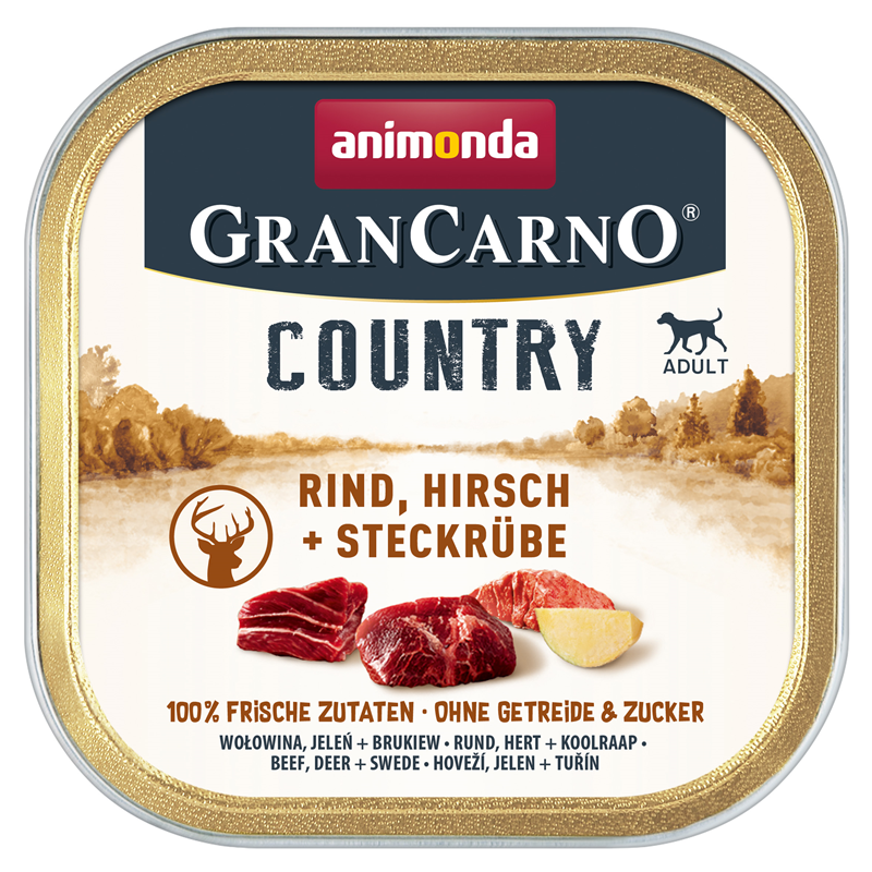 Animonda Dog GranCarno Adult Rind, Hirsch + Steckrübe 150g