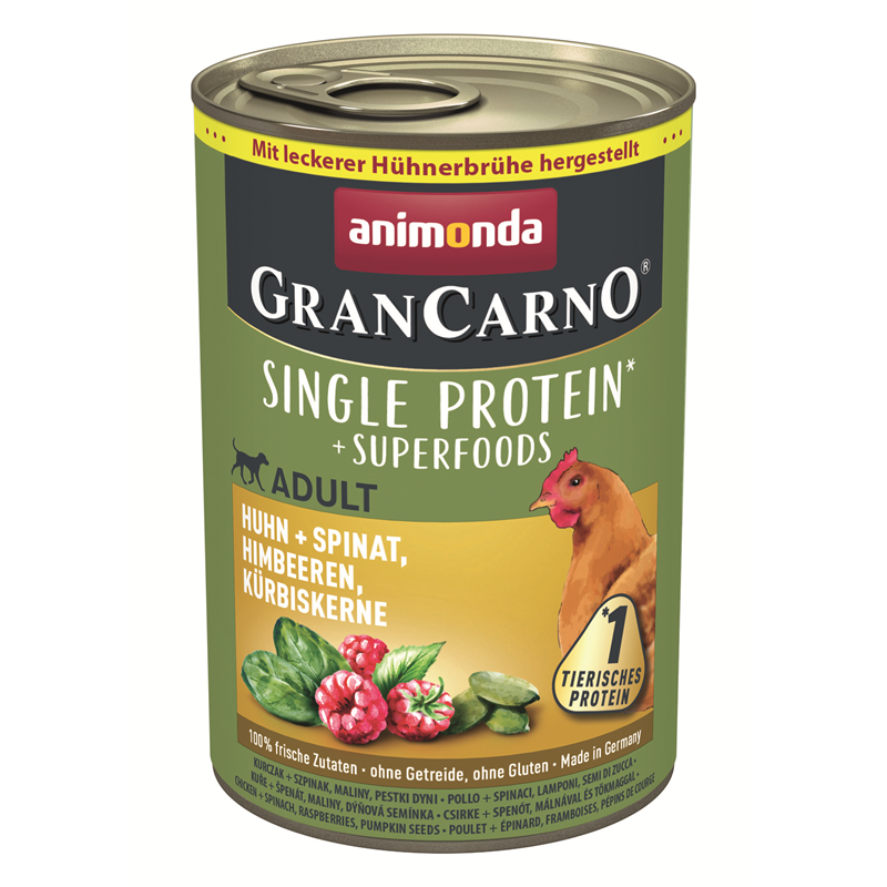 Animonda Dog Dose GranCarno Adult Superfood Huhn+Spinat 400g