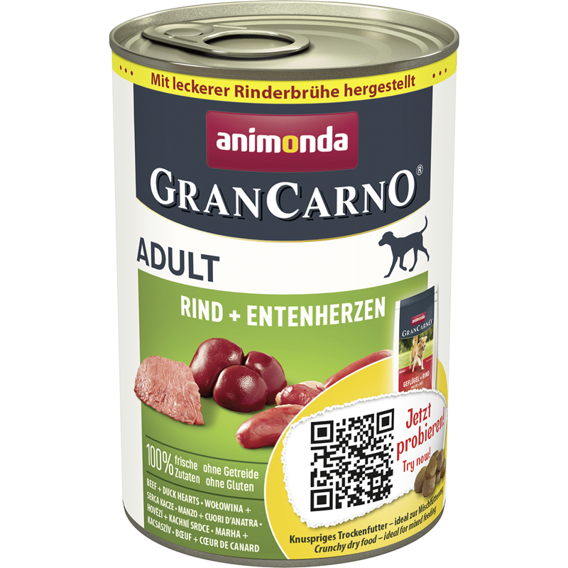 Animonda Dog Dose GranCarno Adult Rind & Entenherz 400 g