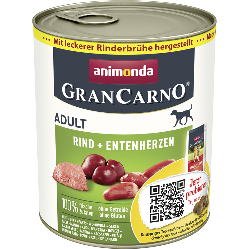 Animonda Dog Dose GranCarno Adult Rind & Entenherz 800 g