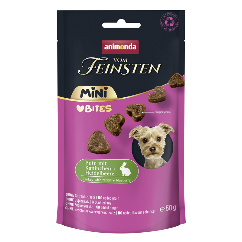 animonda Vom Feinsten Mini Adult Love Bites Pute mit Kaninchen & Heidelbeere 50 g