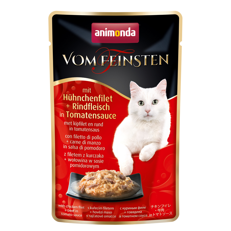 Animonda Portionsbeutel vom Feinsten mit Hühnchenfilet & Rindfleisch in Tomatensauce 50 g