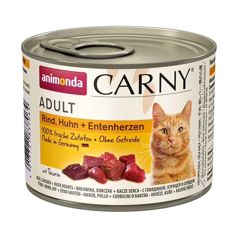 Animonda Cat Dose Carny Adult Rind & Huhn & Entenherzen 200g