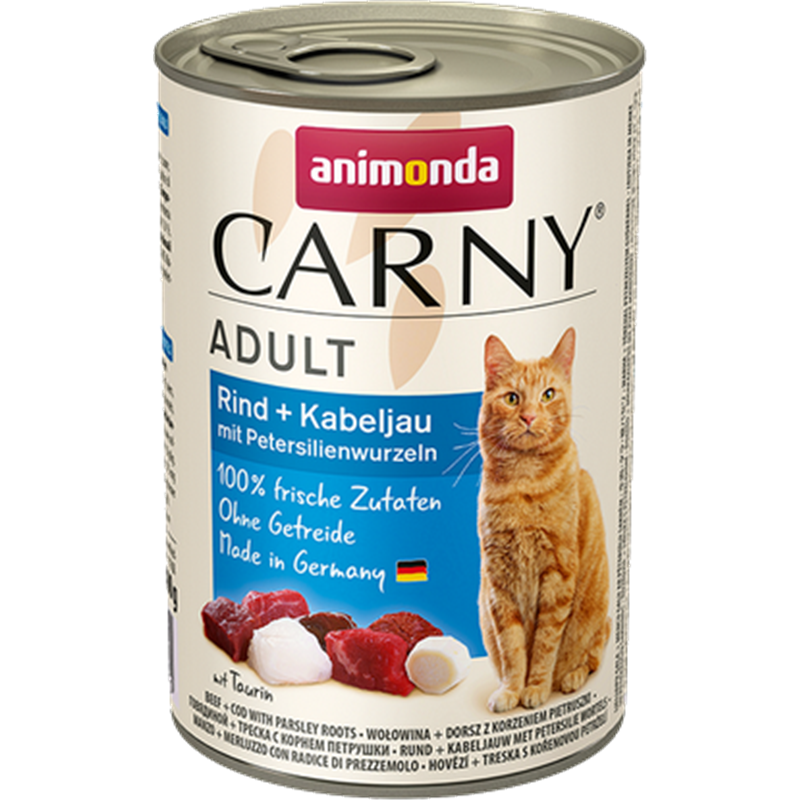 Animonda Cat Dose Carny Adult Rind & Kabeljau & Petersilienwurzeln 400g