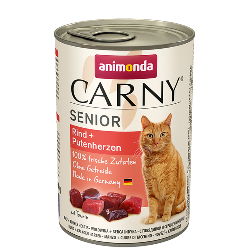Animonda Cat Dose Carny Senior Rind & Putenherzen 400g