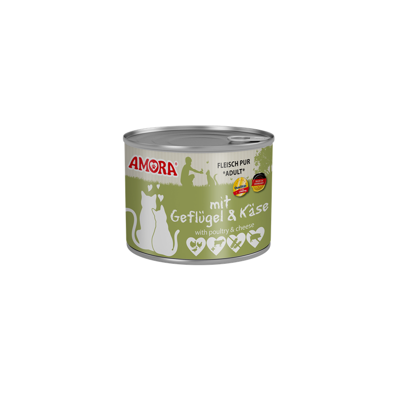 AMORA Fleisch Pur mit Geflügel+Käse 200g