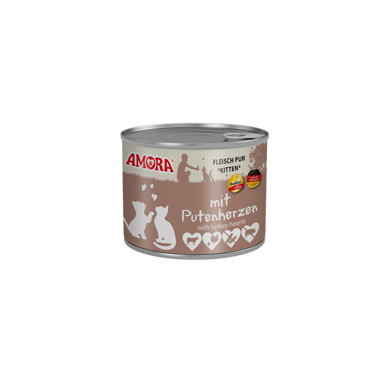 AMORA Pur Katzenkinder mit Putenherzen 200g