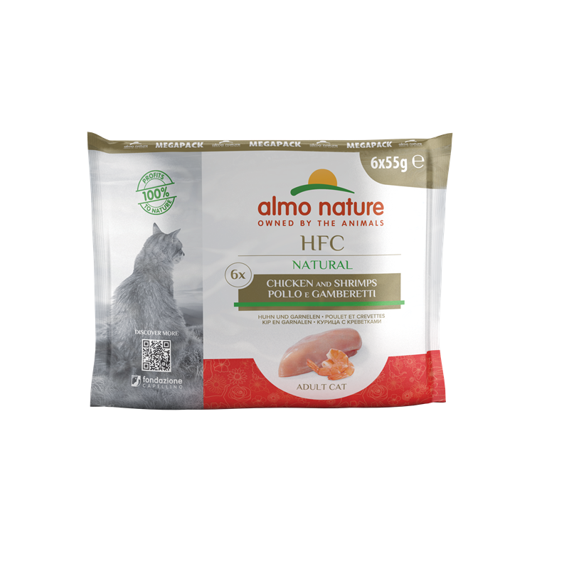 Almo Nature HFC Natural Huhn und Garnelen 6x55 g
