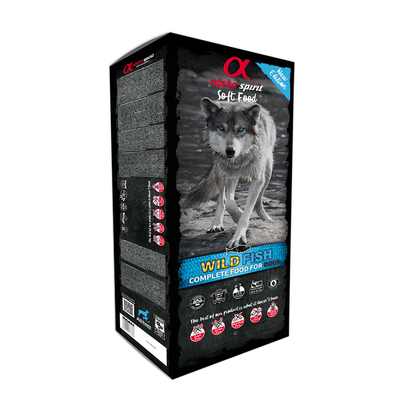 alpha spirit Dog Complete Soft Food Wild Fish 9kg