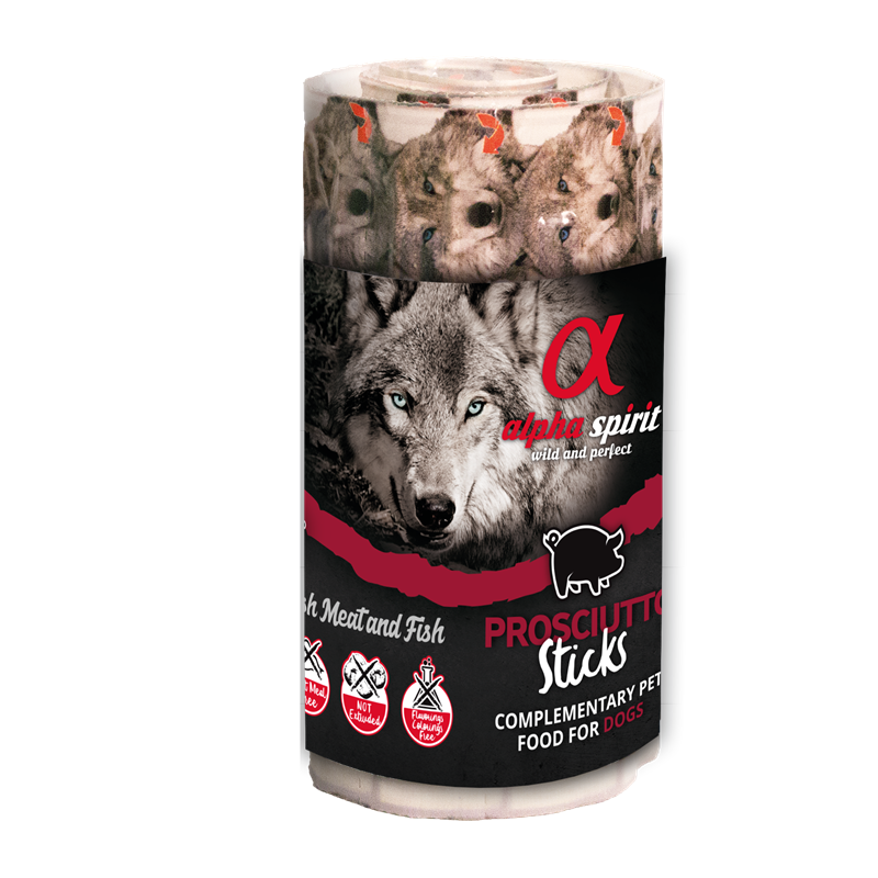 alpha spirit Dog Ristra Stick Prosciutto 16er