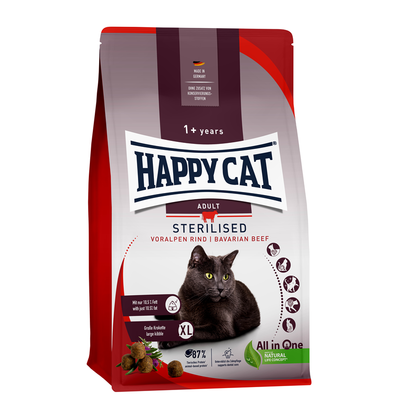 Happy Cat Sterilised Adult Voralpen Rind 10 kg