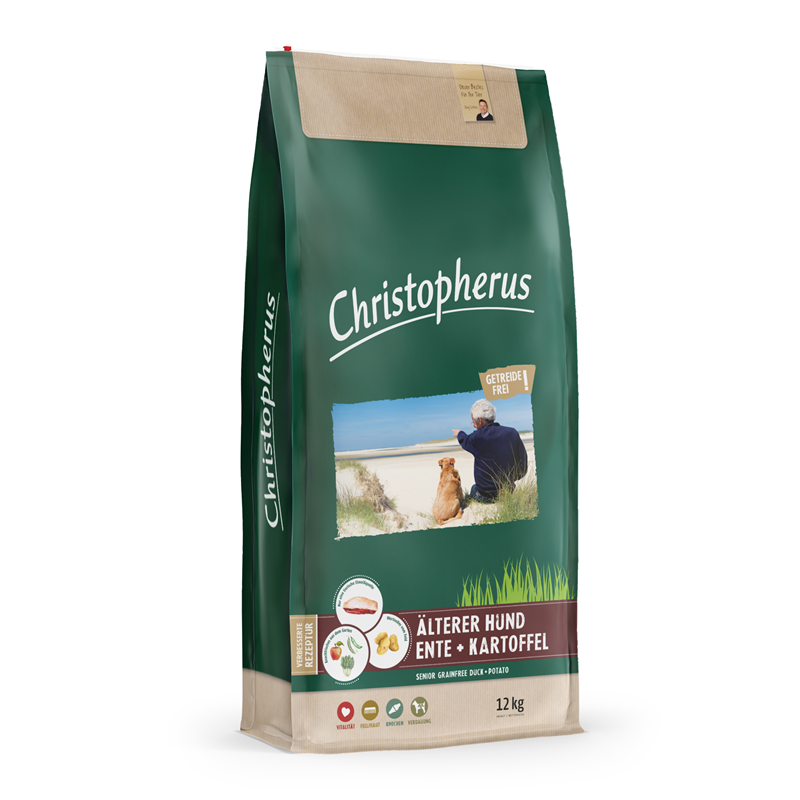 Christopherus Getreidefrei Älterer Hund Ente&Kartoffel 12kg