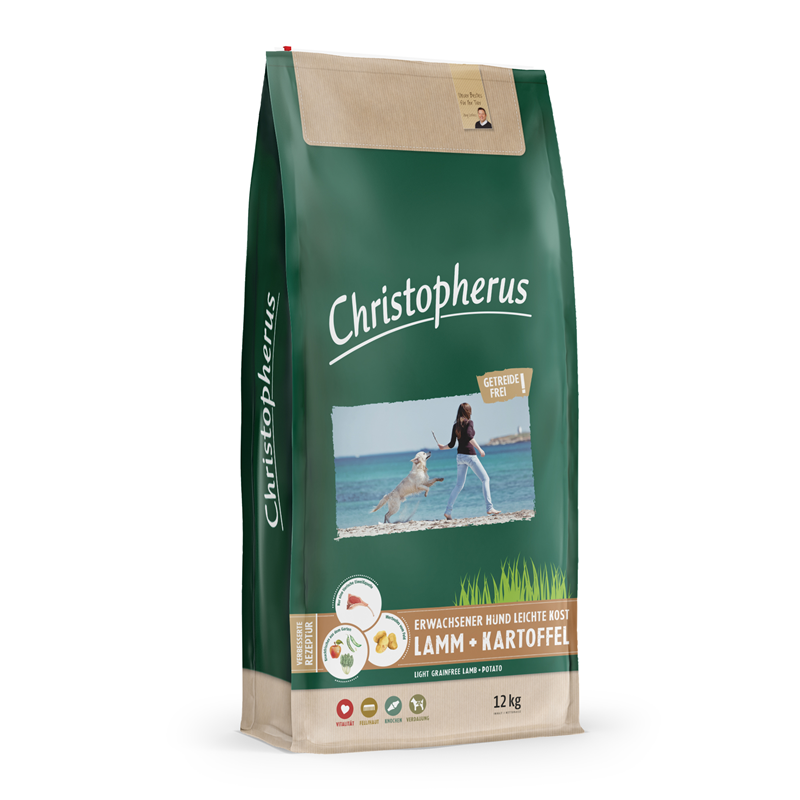 Christopherus Erwachsener Hund  Getreidefrei Leichte Kost Lamm & Kartoffel 12kg