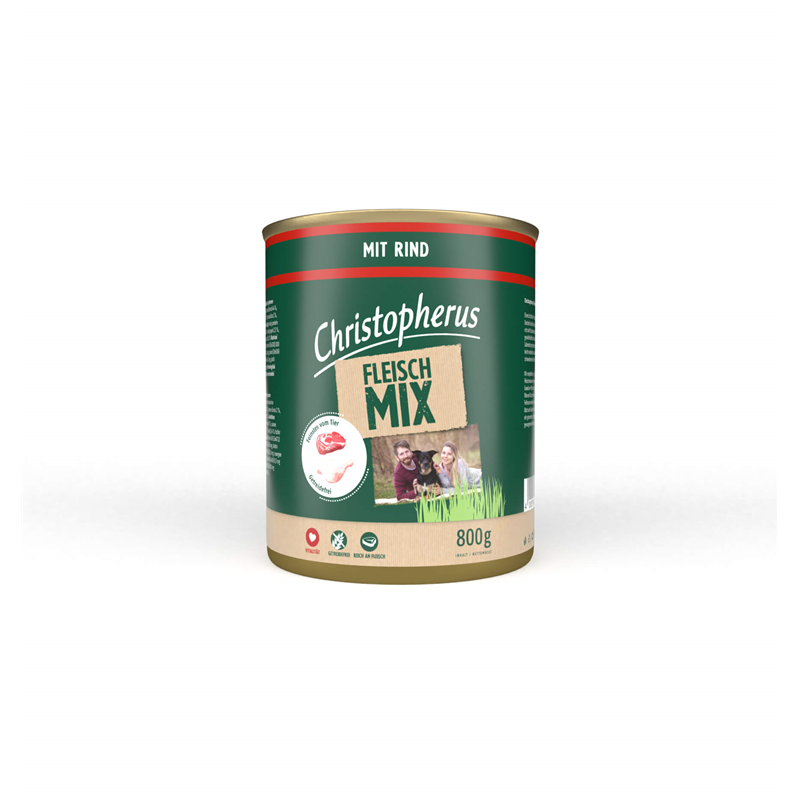 Christopherus Fleischmix - mit Rind 800g-Dose