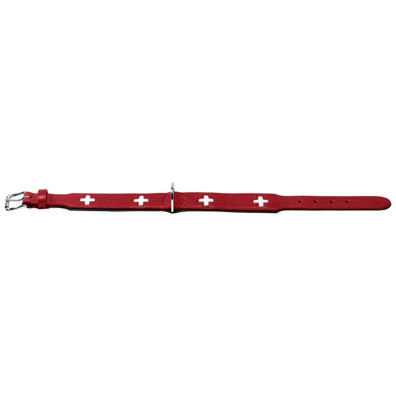 Hunter Halsband Swiss S-M/42 rot/schwarz 2,6 cm/35-40 cm