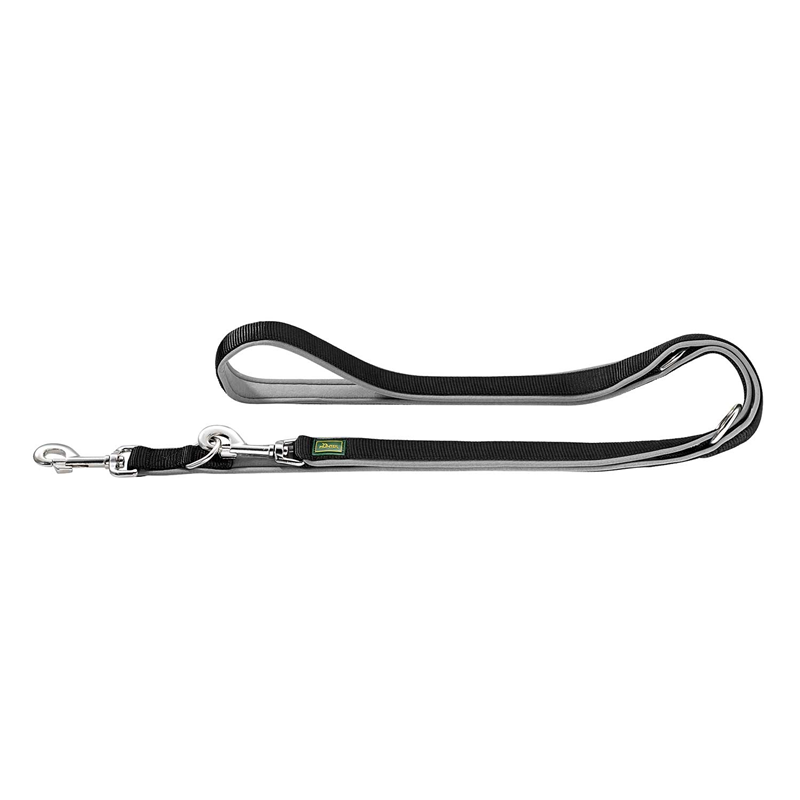Hunter Verstellbare Führleine Neopren 10 mm / 200 cm schwarz / grau