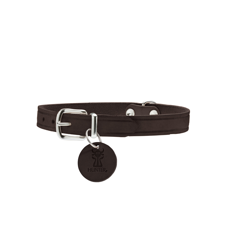 Hunter Halsband Aalborg Softvollrindleder dunkelbraun 60