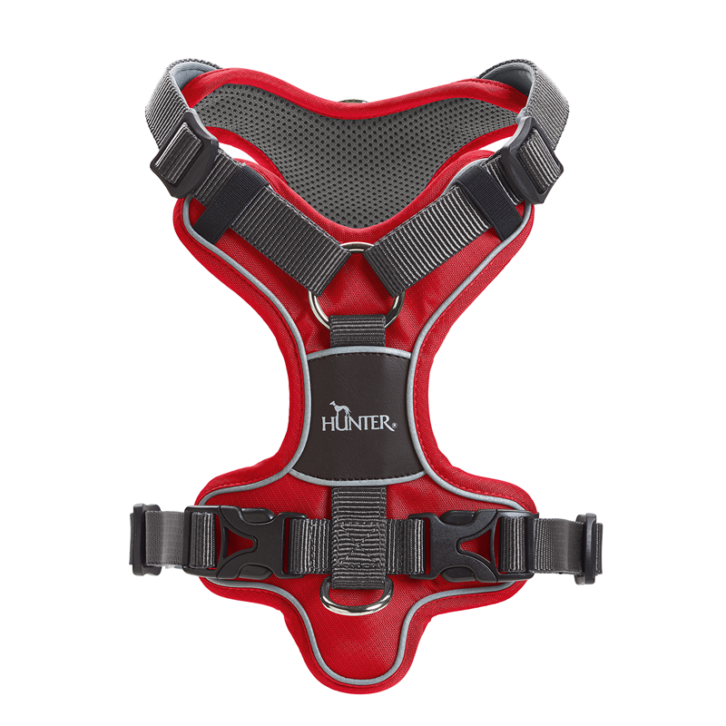 Hunter Divo Geschirr S-M rot/grau