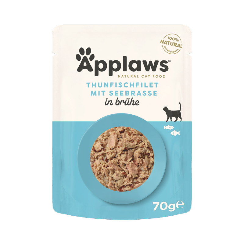 Applaws Katzen Nassfutter mit Thunfischfilets & Dorade 70 g