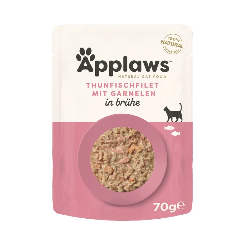 Applaws Katzen Nassfutter mit Thunfischfilets & Pacific Garnelen 70 g