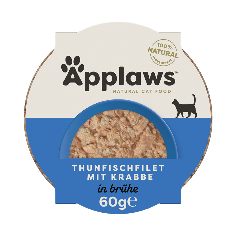 Applaws Katzen Nassfutter mit Thunfischfilet und Krabben 60 g