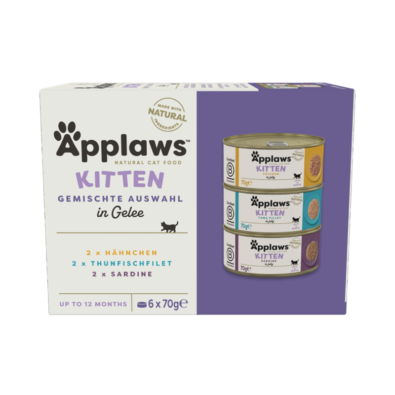 Applaws Katzen Nassfutter in der Dose für Junge Katzen Sardine 70 g