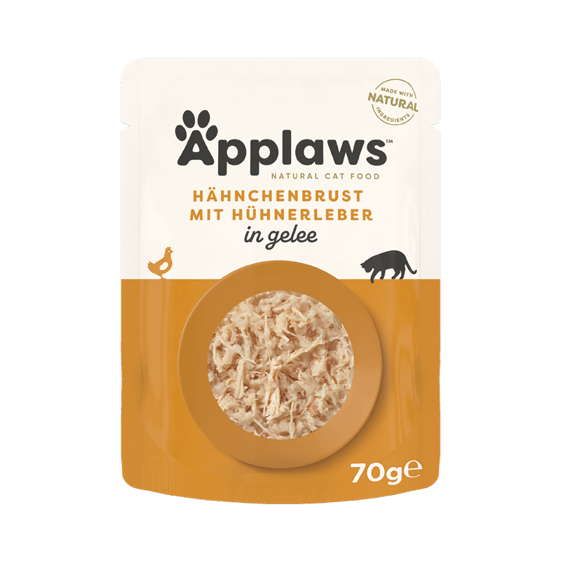 Applaws Nassfutter mit Hühnerleber in Gelee 70 g