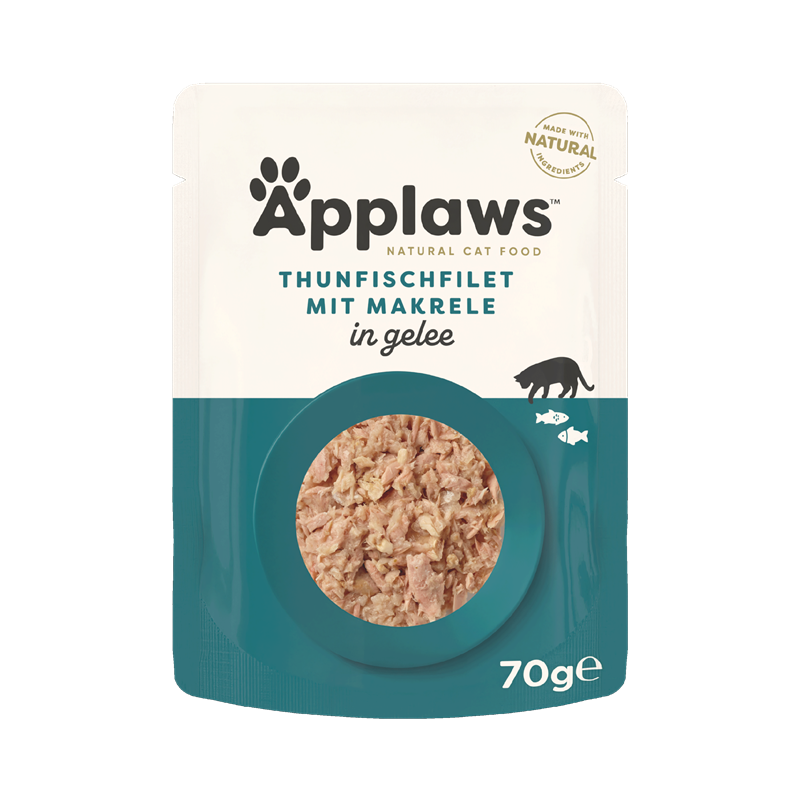 Applaws Katzen Nassfutter Thunfischfilet & Makrele in Gelee 70g