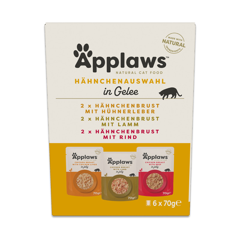 App Cat PB MP Huhn in Gelee Taster Pack 6 x70 g