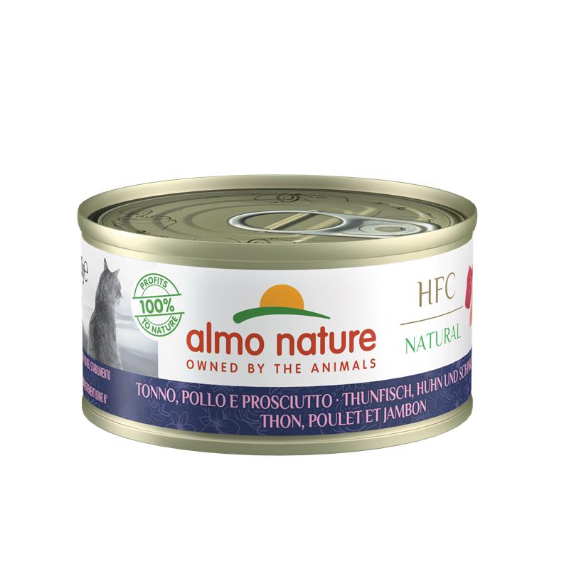 Almo Nature Dose Adult Natural Thunfisch, Huhn und Schinken 70g