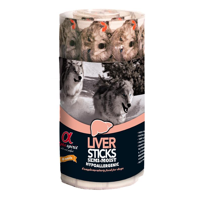 alpha spirit Dog Ristra Stick Leber 16er Pack