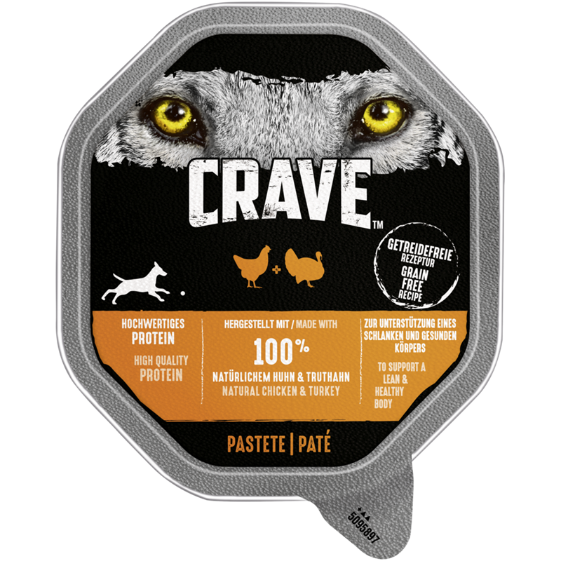 Crave Dog Schale Pastete mit Huhn + Truthahn 150 g