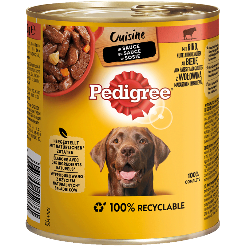 Pedigree Dose Cuisine in Sauce Rind, Nudeln + Karotten 800 g