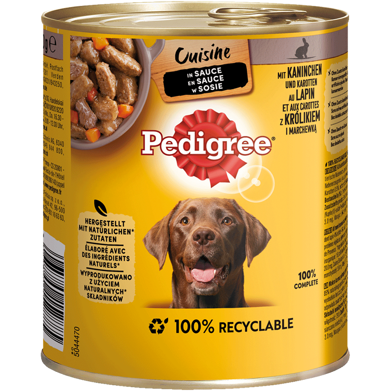 Pedigree Dose Cuisine in Sauce Kaninchen + Karotten 800 g