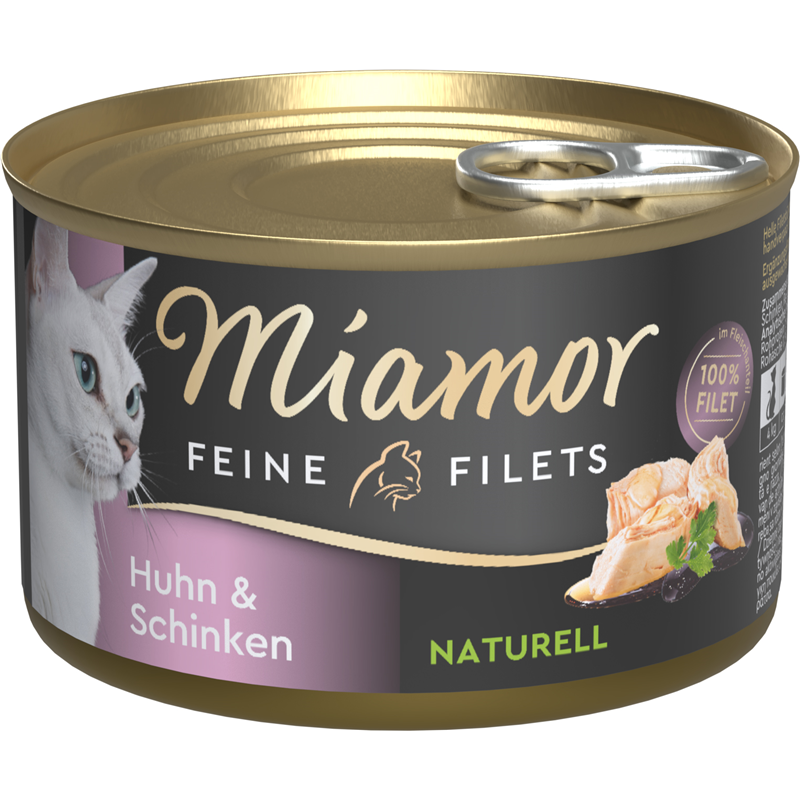 Miamor Feine Filets Naturell Huhn & Schinken 156g Dose