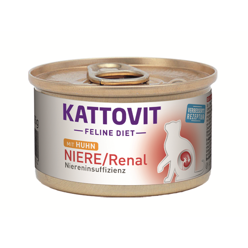 Kattovit Feline Diet Niere / Renal Huhn - bei Niereninsuffizienz. 85g