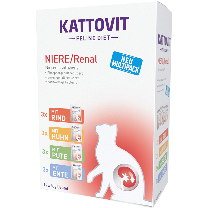 Kattovit Feline Diet Niere/Renal PB Multipack 12 x 85 g