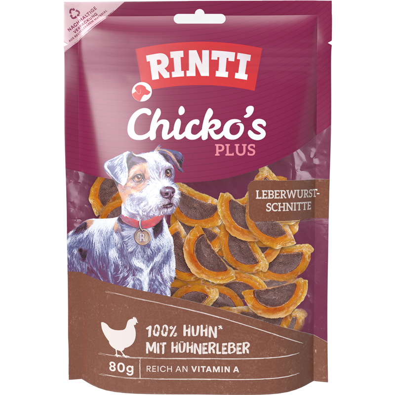 Rinti Snack Chicko Plus Leberwurstschnitte 80 g