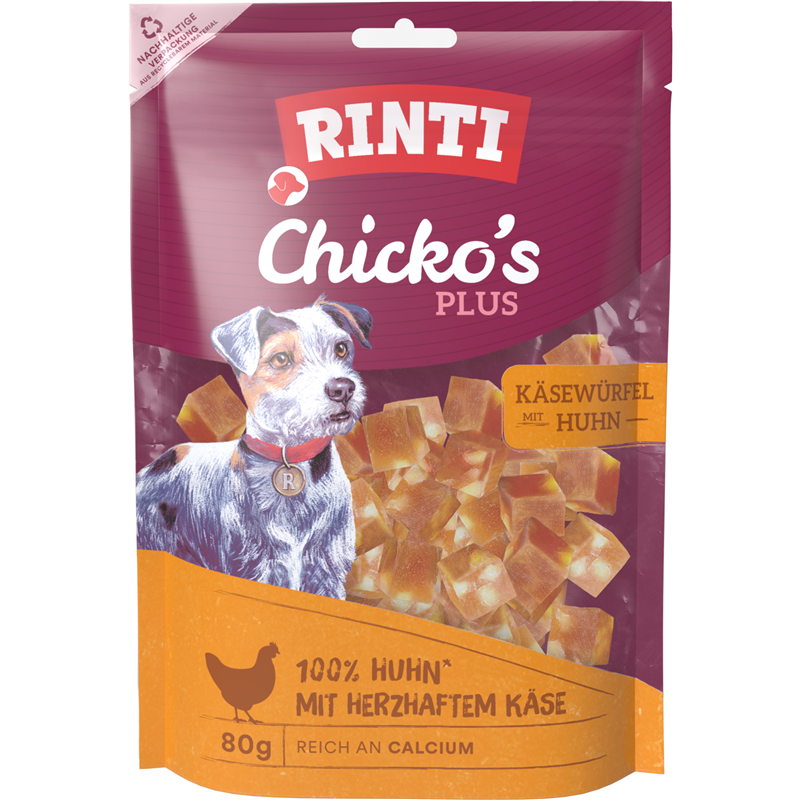 Rinti Chicko Plus Käsewürfel mit Huhn 80 g